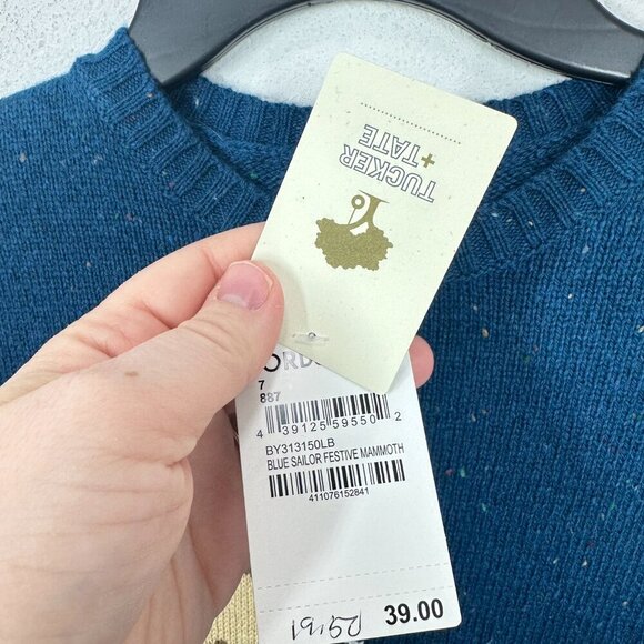 Tucker + Tate Dark Teal Blue Mammoth Holiday Winter Sweater Family Pictures NWT - Picture 6 of 7